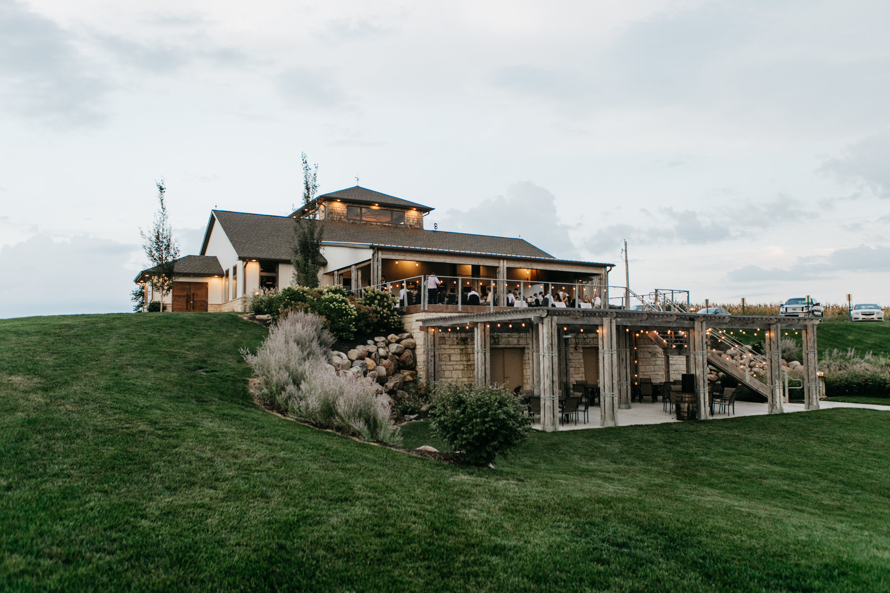 Glacial Till Vineyard event venue and patio overlooking the grounds in Palmyra